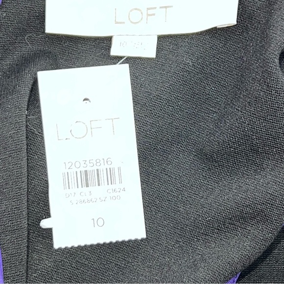 LOFT Black and Purple Mini Dress - Picture 9 of 16